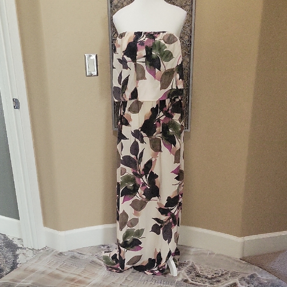 Boston Proper Flounce Top Floral Maxi Dress